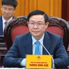 Phó Thủ tướng Vương Đình Huệ phát biểu tại buổi Hội đàm. (Ảnh: Dương Giang/TTXVN)