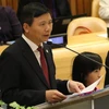 Đại sứ, Trưởng Phái đoàn Đại diện Thường trực Việt Nam tại Liên hợp quốc Đặng Đình Quý phát biểu tại phiên họp. (Ảnh: Hoài Thanh/TTXVN) 