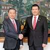 Bộ trưởng Bộ Công an Tô Lâm và Phó Thủ tướng, Bộ trưởng Bộ Nội vụ Cộng hòa Séc Jan Hamacek. (Ảnh: Doãn Tấn/TTXVN)