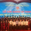 Các Thủ khoa được ghi danh sổ vàng năm 2019. (Ảnh: Kim Anh/TTXVN)