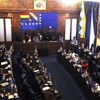 Toàn cảnh phiên họp Thượng viện Bolivia ở thủ đô La Paz ngày 23/11. (Ảnh: AFP/TTXVN)