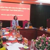 Trưởng ban Dân vận Trung ương Trương Thị Mai phát biểu tại buổi làm việc với lãnh đạo tỉnh Sơn La. (Ảnh: Nguyễn Cường/TTXVN)
