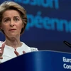 Chủ tịch Ủy ban châu Âu (EC) Ursula von der Leyen tại một cuộc họp báo ở Brussels, Bỉ. (Ảnh: TTXVN phát)