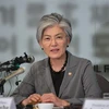 Ngoại trưởng Hàn Quốc Kang Kyung-wha phát biểu tại một cuộc họp báo ở Seoul. (Ảnh: AFP/TTXVN)