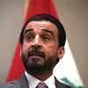 Chủ tịch Quốc hội Iraq Mohammed Al-Halbousi phát biểu tại một sự kiện ở Washington, DC, Mỹ. (Ảnh: AFP/TTXVN)