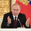 Tổng thống Nga Vladimir Putin phát biểu tại Điện Kremlin ở Moskva, Nga. (Ảnh: AFP/TTXVN)