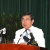 Chủ tịch UBND Thành phố Hồ Chí Minh Nguyễn Thành Phong phát biểu tại Hội nghị. (Ảnh: Trần Xuân Tình/TTXVN)
