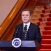 Tổng thống Hàn Quốc Moon Jae-in phát biểu chúc mừng Năm mới 2020 tại Seoul. (Ảnh: Yonhap/TTXVN)