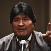 Cựu Tổng thống Bolivia Evo Morales phát biểu trong cuộc họp báo tại Mexico City, Mexico. (Ảnh: AFP/TTXVN)