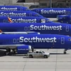 Máy bay của hãng hàng không Southwest Airlines tại sân bay ở Victorville, California, Mỹ. (Ảnh: AFP/TTXVN)