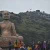 Tượng Phật hoàng Trần Nhân Tông trong di tích Yên Tử. (Ảnh: CTV/Vietnam+)