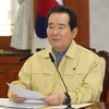 Thủ tướng Hàn Quốc Chung Sye-kyun tại cuộc họp ở Seoul. (Ảnh: YONHAP/TTXVN)