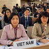 Đoàn Việt Nam do Đại sứ Lê Thị Tuyết Mai làm Trưởng đoàn tham dự khóa họp lần thứ 43 Hội đồng Nhân quyền Liên hợp quốc. (Ảnh: Xuân Hoàng/TTXVN)
