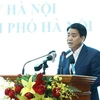 Chủ tịch Ủy ban nhân dân Thành phố Hà Nội Nguyễn Đức Chung phát biểu. (Ảnh: Văn Điệp/TTXVN)