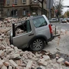 Tòa nhà bị sập do động đất tại thủ đô Zagreb. (Nguồn: AP)