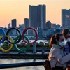 Biểu tượng Olympic tại Tokyo, Nhật Bản. (Ảnh: AFP/TTXVN)