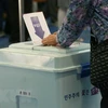 Cử tri bỏ phiếu trong cuộc bầu cử địa phương tại một điểm bầu cử ở Seoul, Hàn Quốc ngày 13/6/2018. (Nguồn: THX/TTXVN)