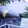 Một trong 5 chiếc máy bay A-37 của Phi đội Quyết Thắng, do phi công Nguyễn Thành Trung dẫn đầu, ném bom vào sân bay Tân Sơn Nhất ngày 28/4/1975, đang được trưng bày tại Bảo tàng Chiến dịch Hồ Chí Minh (Bảo tàng Quân khu 7). (Ảnh: Tiến Lực/TTXVN)