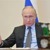 Tổng thống Nga Vladimir Putin trong một cuộc họp trực tuyến tại Moskva, Nga ngày 13/4. (Ảnh: THX/TTXVN)