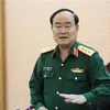 Thượng tướng Trần Đơn, Thứ trưởng Bộ Quốc phòng, Trưởng Ban Chỉ đạo Bộ Quốc phòng, chủ trì cuộc họp. (Ảnh: Dương Giang/TTXVN)