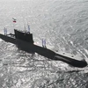 Tàu ngầm của hải quân Iran tham gia huấn luyện tại Vịnh Oman, ngày 22/2. (Ảnh: AFP/TTXVN)