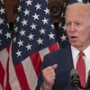 Ứng viên tranh cử Tổng thống Mỹ của đảng Dân chủ, cựu Phó Tổng thống Joe Biden phát biểu tại Tòa thị chính Philadelphia, Pennsylvania ngày 2/6. (Ảnh: AFP/TTXVN)