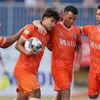 Các cầu thủ SHB Đà Nẵng ăn mừng bàn thắng. (Nguồn: VFF)