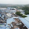 Trận lốc xoáy gây thiệt hại lớn về người và cơ sở vật chất tại huyện Bình Xuyên, tỉnh Vĩnh Phúc. (Ảnh: Hoàng Hùng/TTXVN)
