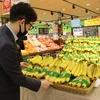 Chuối Việt Nam được bày bán tại siêu thị Lotte ở Hàn Quốc. (Ảnh: Mạnh Hùng/Vietnam+)