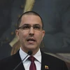 Ngoại trưởng Venezuela Jorge Arreaza phát biểu tại một cuộc họp báo ở Caracas. (Ảnh: AFP/TTXVN)