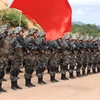Quân đội Trung Quốc tại lễ khai mạc diễn tập quân sự Rồng Vàng 2020. (Ảnh: Nguyễn Hùng Vũ/TTXVN)