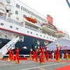 Lễ đón tàu Thanh niên Đông Nam Á và Nhật Bản Nippon Maru lần thứ 46 năm 2019 đến Việt Nam. (Ảnh: Thanh Vũ/TTXVN)