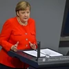 Thủ tướng Đức Angela Merkel phát biểu tại phiên họp Quốc hội ở Berlin. (Ảnh: AFP/TTXVN)