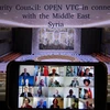 Đại sứ các nước thành viên Hội đồng Bảo an LHQ họp trực tuyến thảo luận về tình hình chính trị ở Syria. (Ảnh: TTXVN)