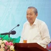 Phó Thủ tướng Thường trực Trương Hòa Bình phát biểu tại buổi làm việc với lãnh đạo thành phố Hải Phòng và đại diện sở, ban, ngành, địa phương liên quan. (Ảnh: An Đăng/TTXVN)
