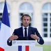 Tổng thống Pháp Emmanuel Macron phát biểu tại thủ đô Paris, Pháp. (Ảnh: AFP/TTXVN)