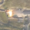 Hình ảnh vụ tấn công bằng pháo tại khu vực biên giới chung Armenia và Azerbaijan. (Nguồn: eurasianet.org) 