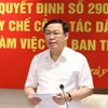 Bí thư Thành ủy Hà Nội Vương Đình Huệ phát biểu. (Ảnh: Văn Điệp/TTXVN)