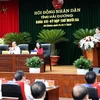 Chủ tịch Quốc hội Nguyễn Thị Kim Ngân phát biểu tại Kỳ họp thứ mười ba Hội đồng nhân dân tỉnh Hải Dương. (Ảnh: Trọng Đức/TTXVN)