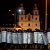 Lực lượng an ninh Minsk sau cuộc bầu cử. (Nguồn: AFP)