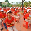 Đánh trống khai giảng năm học mới 2019-2020 tại trường THPT Phan Châu Trinh (Đà Nẵng). (Ảnh: Trần Lê Lâm/TTXVN) 