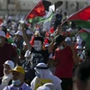 Người dân Palestine tuần hành phản đối kế hoạch hòa bình Trung Đông của Mỹ. (Ảnh: AFP/TTXVN)