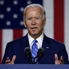 Cựu Tổng thống Mỹ Joe Biden phát biểu tại một sự kiện ở Wilmington, bang Delaware. (Ảnh: AFP/TTXVN)