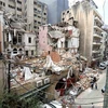 Cảnh đổ nát sau vụ nổ lớn tại cảng Beirut, Liban. (Ảnh: THX/TTXVN)