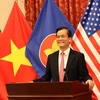 Đại sứ Việt Nam tại Hoa Kỳ Hà Kim Ngọc chủ trì lễ kỷ niệm trực tuyến 53 năm thành lập Hiệp hội các quốc gia Đông Nam Á (ASEAN). (Ảnh: Đặng Huyền/TTXVN)
