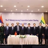Thủ tướng Nguyễn Xuân Phúc, Chủ tịch ASEAN 2020, và các đại biểu tham dự Hội nghị Cấp cao Hợp tác Mekong-Lan Thương lần thứ ba tại điểm cầu Hà Nội. (Ảnh: Thống Nhất/TTXVN)