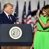 Tổng thống Mỹ Donald Trump (trái) và phu nhân tại đại hội toàn quốc đảng Cộng hòa ở Washington, DC. (Ảnh: AFP/TTXVN)
