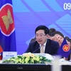 Phó Thủ tướng, Bộ trưởng Bộ Ngoại giao Phạm Bình Minh phát biểu tại Hội nghị Bộ trưởng Ngoại giao ASEAN-Trung Quốc. (Ảnh: Lâm Khánh/TTXVN)