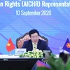 Phó Thủ tướng, Bộ trưởng Bộ Ngoại giao Phạm Bình Minh chủ trì Hội nghị Bộ trưởng Ngoại giao ASEAN và đại diện của Ủy ban liên Chính phủ ASEAN về Nhân quyền (AICHR). (Ảnh: Lâm Khánh/TTXVN)
