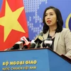 Người phát ngôn Bộ Ngoại giao Lê Thị Thu Hằng chủ trì họp báo thường kỳ tháng 9/2020. (Ảnh: Lâm Khánh/TTXVN)